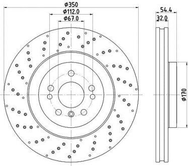 DB Диск тормозной передн.GLE W166 11- HELLA 8DD 355 122-541