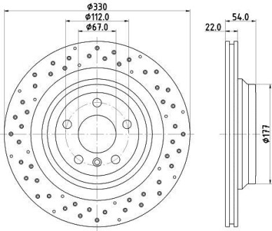 DB Диск тормозной задн.GLE W166 11- HELLA 8DD 355 122-551