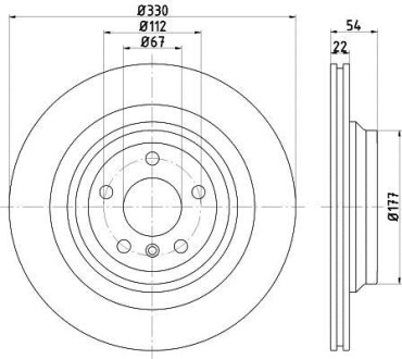 Тормозной диск зад. W166 12-18 (PRO) PAGID 8DD355122-561 HELLA 8DD 355 122-561