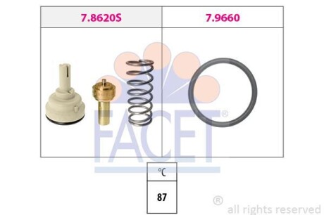Термостат Audi A3 / Skoda Octavia / VW Golf/Passat/Touran 1.6 FSI 03-&gt; FACET 7.8620 (фото 1)