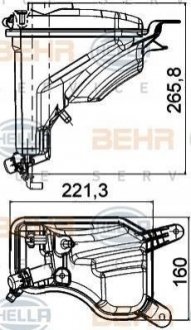 Бачок розширювальний радіатора BMW 1 (E81/82/88) / 3 (E91/92) 05-13 BEHR 8MA376789-751 (фото 1)