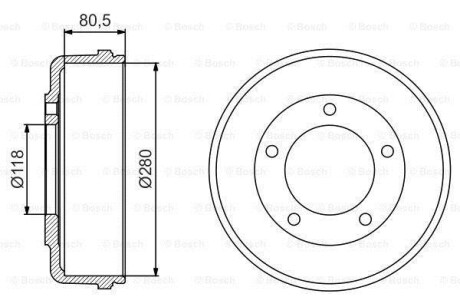 Барабан гальмівний 0 986 477 203 BOSCH 0986477203