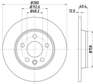 Тормозной диск зад. T4 91-03 (R15) PAGID HELLA 8DD355105-611