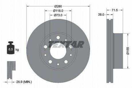 Гальмівний диск (TMD) TEXTAR 92286103