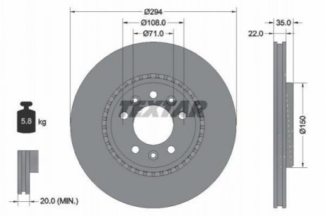 Гальмівний диск (TMD) TEXTAR 92287103
