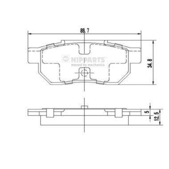 Тормозные колодки, к-кт. NIPPARTS J3614002