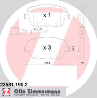 Тормозные колодки дисковые ZIMMERMANN 235811902