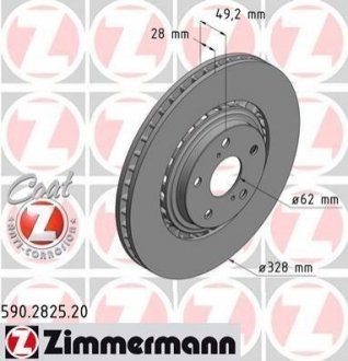 Тормозной диск ZIMMERMANN 590282520 (фото 1)