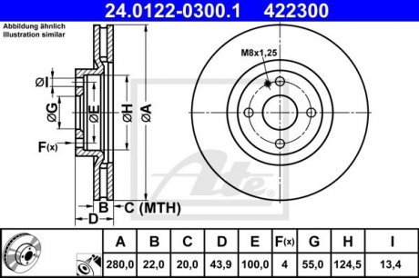 Тормозной диск ATE 24.0122-0300.1