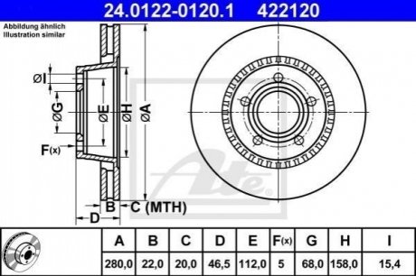 Тормозной диск ATE 24.0122-0120.1
