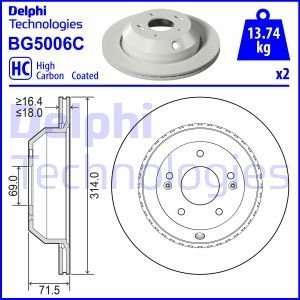 Гальмівний диск DELPHI BG5006C