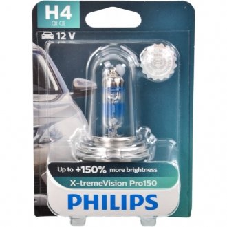 Автолампа 60/55W 12V прозоро-блакитна PHILIPS 12342XVPB1 (фото 1)