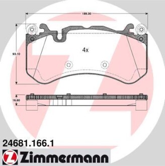 Тормозные колодки дисковые ZIMMERMANN 246811661