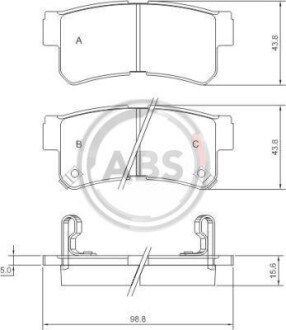 Гальмівні колодки зад. SANTA FE/SONATA/TUCSON/MAGENTIS/SPORTAGE A.B.S A.B.S. 37252