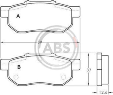 Колодки тормозные задн. Jazz/City/Fit/Civic/Ballade/CRX 92- A.B.S A.B.S. 36870