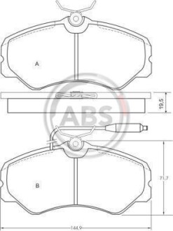 Колодки тормозные пер. 405/J5/A3/C25/Ducato/AR Series 85-99 A.B.S A.B.S. 36589 (фото 1)