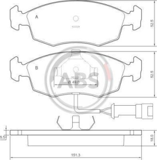 Гальмівні колодки перед. Ford Escort/Sierra 84-99 (ATE) A.B.S A.B.S. 36519