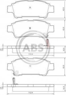 Колодки гальмівні задн. Estima/Previa/Avensis 00-06 A.B.S A.B.S. 37228