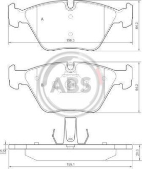 Гальмівні колодки перед. BMW 3(E46) 99-07/X3(E83) 03-11 (ATE) A.B.S A.B.S. 37374