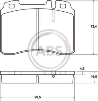 Гальмівні колодки перед. MB W124/W201 89-03 (ATE) A.B.S A.B.S. 36904