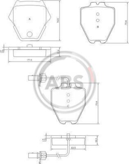 Тормозные колодки перед. VW Phaeton 02-07 (TRW) A.B.S A.B.S. 37448