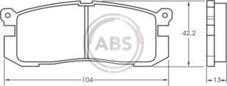 Колодки гальмівні задн. Probe/626 89-98 A.B.S A.B.S. 36672 (фото 1)