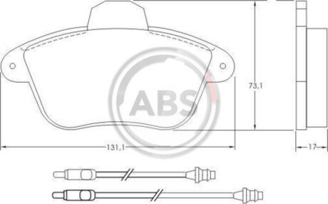 Гальмівні колодки перед. Peugeot 605 89-99 A.B.S A.B.S. 36765