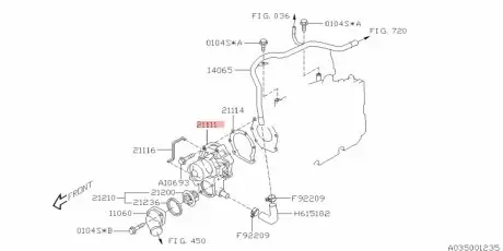 Насос водяний двигун SUBARU 21111AA331