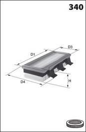 Фільтр повітря (аналогWA6375/LX824) MECAFILTER ELP3726