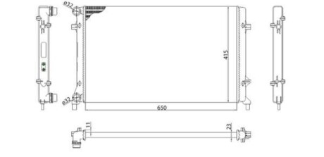 Радіатор води, 1.4-2.0i/2.0SDI 03- MAGNETI MARELLI 350213853003 (фото 1)