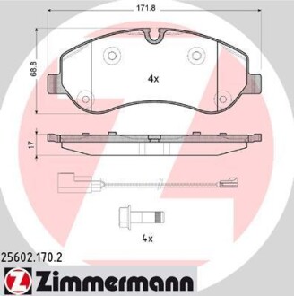 Колодки тормозные ZIMMERMANN 25602.170.2