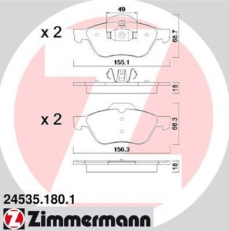 Колодки гальмівні ZIMMERMANN 24535.180.1