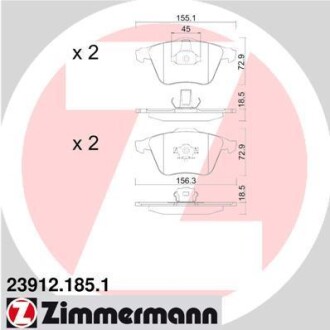 Колодки тормозные ZIMMERMANN 23912.185.1