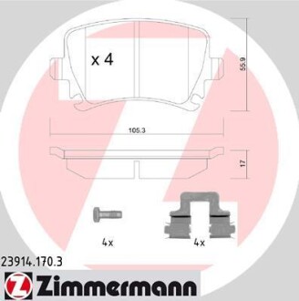 Колодки тормозные ZIMMERMANN 23914.170.3