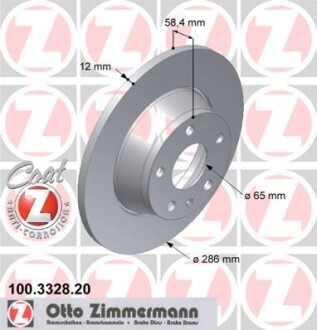 Диск тормозной ZIMMERMANN 100.3328.20