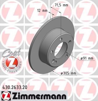 Диск гальмівний ZIMMERMANN 430.2633.20