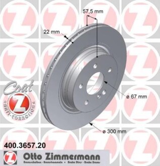 Диск тормозной ZIMMERMANN 400.3657.20