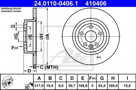 Тормозной диск ATE 24.0110-0406.1 (фото 1)