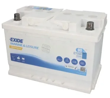 Акумуляторна батарея Equipment 80 А/год 600 A 278 x 175 x 190 мм (-/+) B13 EXIDE ET550