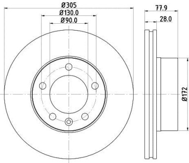 Диск гальмівний з покриттям PRO; передн. PAGID HELLA 8DD355108-931