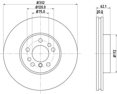 Диск гальмівний PRO High Carbon; передн. PAGID HELLA 8DD355127-631