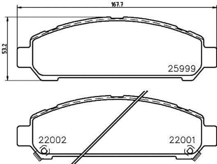 Колодки гальмівні дискові комплект; передн. PAGID HELLA 8DB355021-821