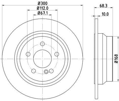 Тормозной диск зад. Audi A6 04- PAGID HELLA 8DD355108-841