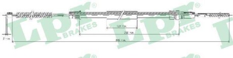 Тросик стояночного тормоза LPR C0626B