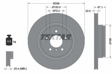 Гальмівний диск (TMD) TEXTAR 92137905 (фото 1)