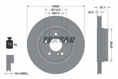 Гальмівний диск (TMD) TEXTAR 92163605 (фото 1)