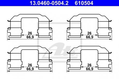 Монтажний компл.,гальм.колодки 13.0460-0504.2 ATE 13046005042 (фото 1)
