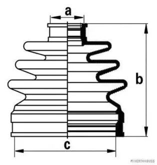 Пыльник ШРУСа внутр. DAEWOO, Hyundai HERTH + BUSS JAKOPARTS J2860901