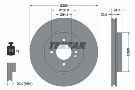 Гальмівний диск (TMD) TEXTAR 92157905 (фото 1)
