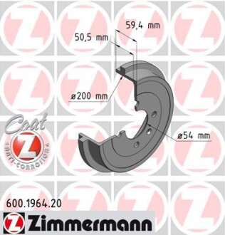 Барабан гальмівний ZIMMERMANN 600.1964.20